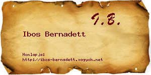 Ibos Bernadett névjegykártya