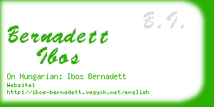 bernadett ibos business card